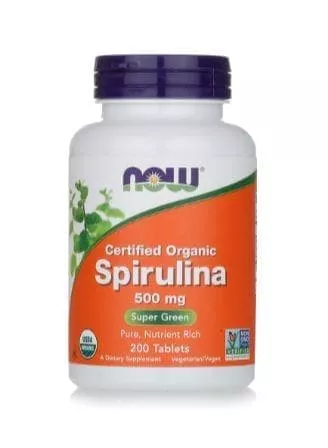 NOW Organic Spirulina 500mg 200 tabs