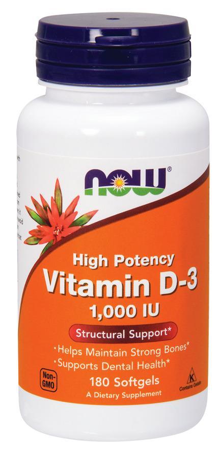 NOW Vitamin D-3 1000 ME 180 sgels